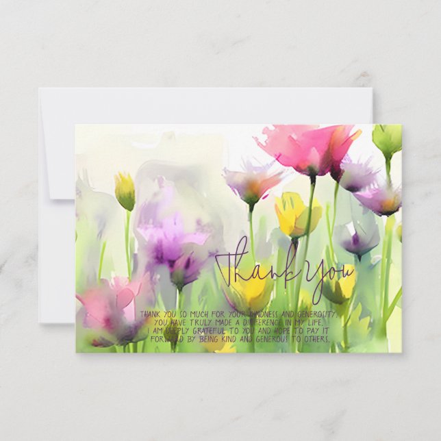Watercolor tulips customizable card (Front)