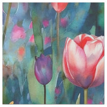 Watercolor Tulips (Dark)