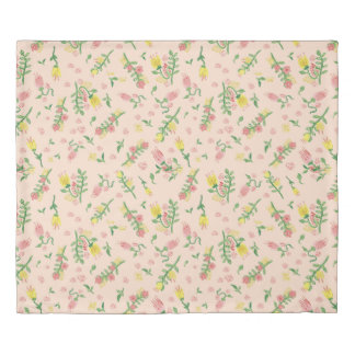 Watercolor Tulips King Duvet Cover