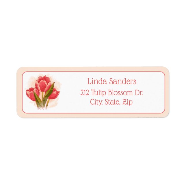 Watercolor Tulips Label (Front)