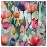 Watercolor Tulips (Light) Fabric