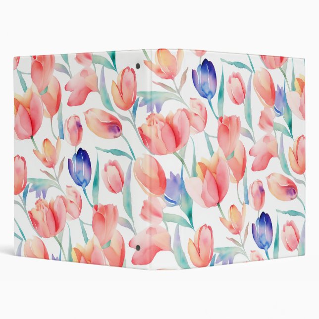 Watercolor Tulips Pattern Binder (Background)
