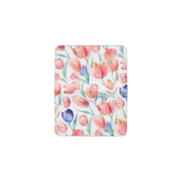 Watercolor Tulips Pattern Card Wallet