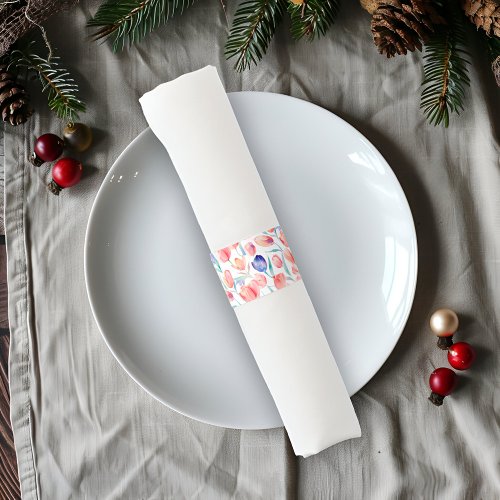 Watercolor Tulips Pattern Napkin Band