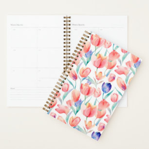 Watercolor Tulips Pattern Planner