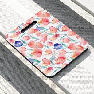 Watercolor Tulips Pattern Stadium Seat Cushion