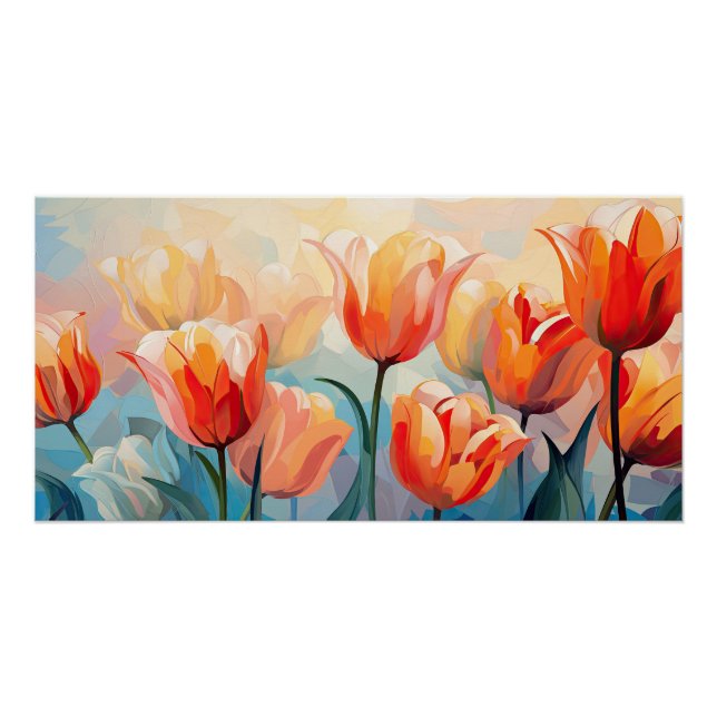 Watercolor Tulips Poster (Front)