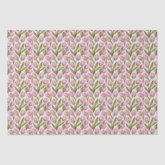 Watercolor Tulips Tissue Paper (Front)
