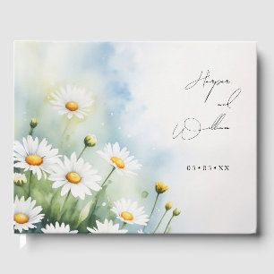 watercolor tulips wedding guest book