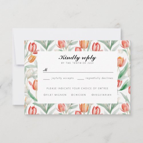 Watercolor tulips wedding rsvp