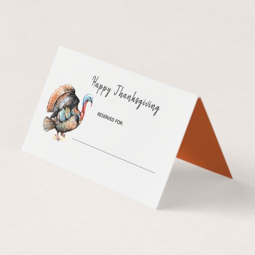  Watercolor Turkey Thanksgiving place card