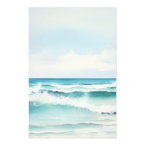 Watercolor Turquoise Ocean Wall Art