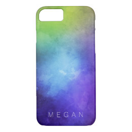 Watercolor Turquoise Purple Green Customizable iPhone 8/7 Case