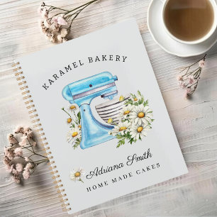 Watercolor Turquoise Stand Mixer with Daisies Planner
