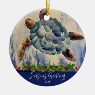 Watercolor Turtle Ornament