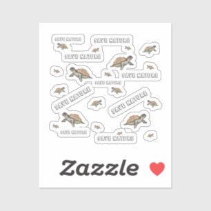 Watercolor Turtle Save Nature Sticker