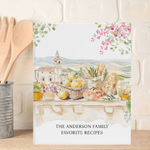 Watercolor Tuscany Mediterranean Family Recipe Mini Binder