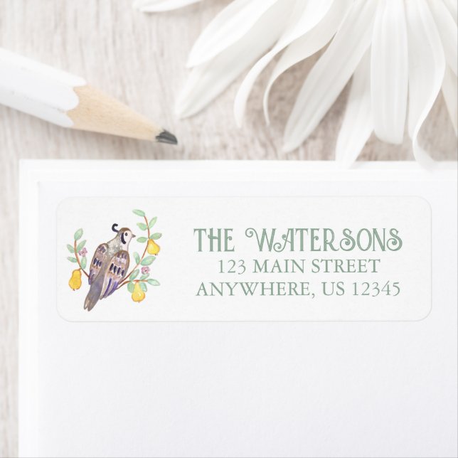 Watercolor Twelve Days of Christmas Address Label (Insitu)
