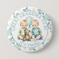 Watercolor Twin Boys Baby Shower Grandma to Be
