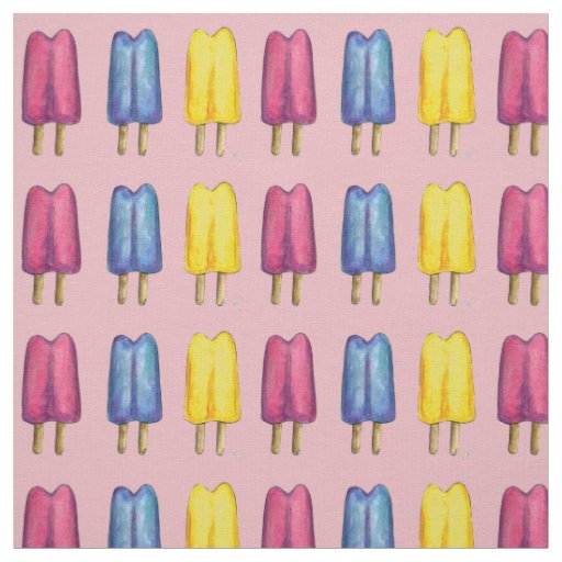 Watercolor Twin Pop Popsicle Popsicles Ice Lollies Fabric