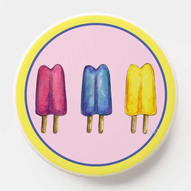 Watercolor Twin Pop Popsicles Ice Lollies Lolly PopSocket (Popsocket)