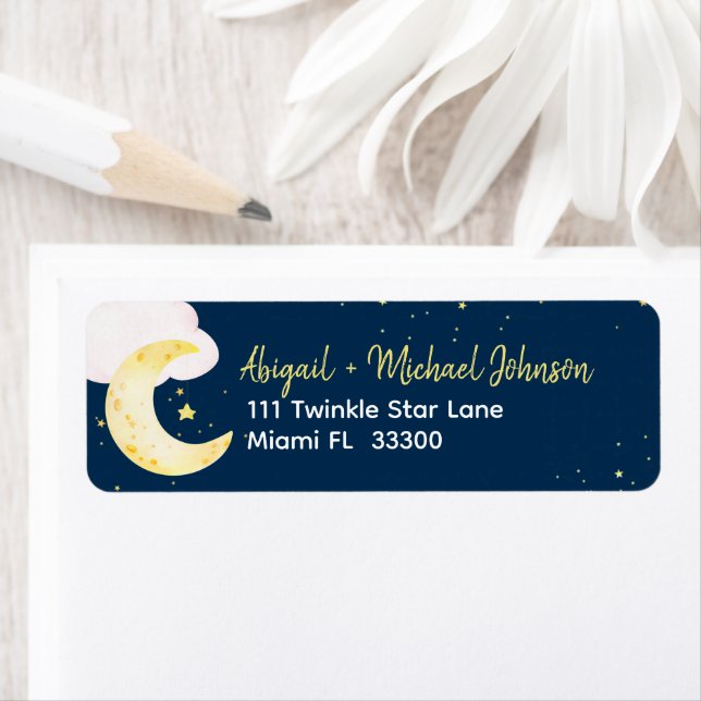 Watercolor Twinkle Little Star Address Label (Insitu)