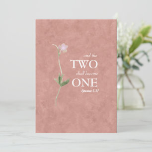 Watercolor Two Become One Wedding Invitation