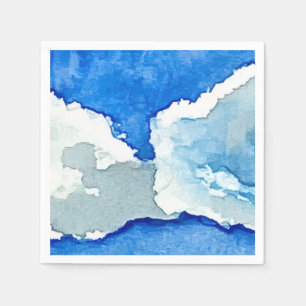 Watercolor Two Clouds Painting Napkins