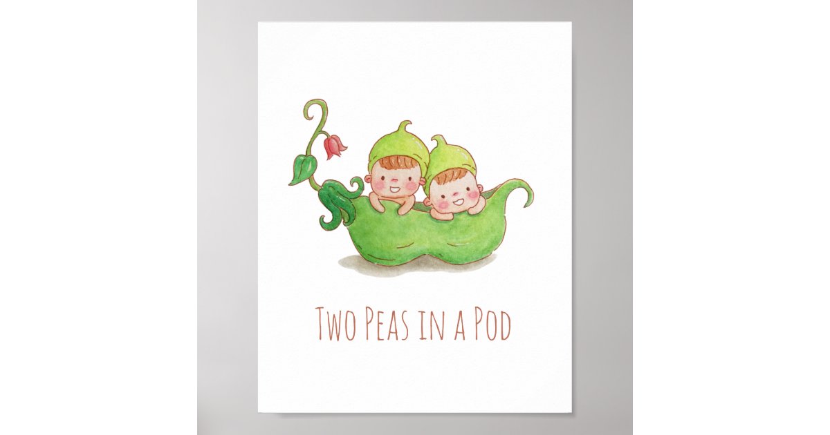 Watercolor Two Peas In A Pod Nursery Wall Decor Zazzle Two Peas In A Pod Nursery Wall Decor