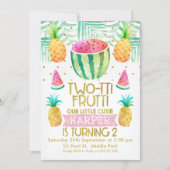 Watercolor Two-Tii Frutti 2nd Birthday Invitation (Front)