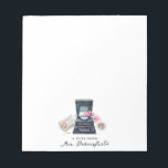 Watercolor Typewriter | Monogram Stationery Notepad<br><div class="desc">These make great gifts that teachers, family or friends are sure to love! Perfect for reminders, calendar notes, homework notes, name tags, and much more! Add your custom wording to this design by using the "Edit this design template" boxes on the right hand side of the item, or click the...</div>