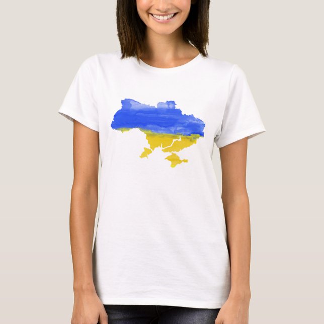 Watercolor Ukrainian map T-Shirt (Front)