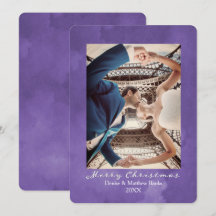 Watercolor Ultra Violet Elegant Christmas Card