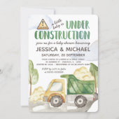 Watercolor Under Construction Truck Baby Shower Invitation (Front)