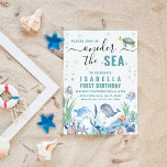 Watercolor under the sea 1st birthday invitation<br><div class="desc">Under the Sea 1st Birthday</div>