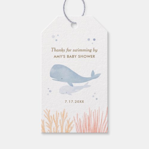 Watercolor Under the Sea Baby Shower Gift Tags