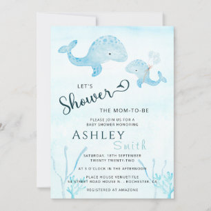 Watercolor Under the Sea Baby Shower Invitation