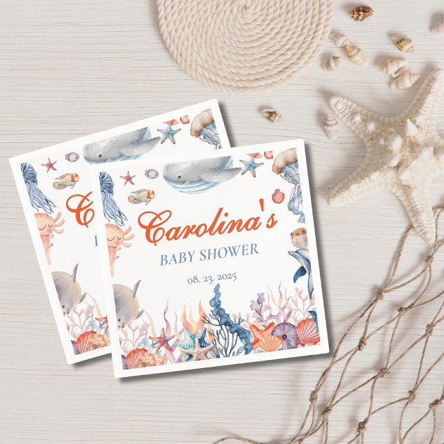 Watercolor under the sea baby shower napkins (Creator Uploaded)
