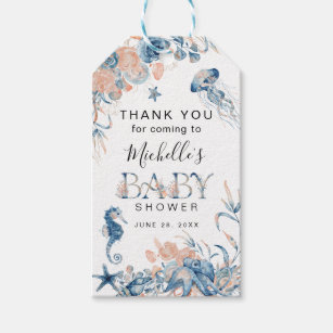 Watercolor Under-the-Sea Baby Shower Thank You Gift Tags