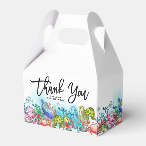 Watercolor Under the Sea Birthday Party Favor Boxes