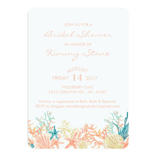 Under The Sea Wedding Invitations Announcements Zazzle Watercolor Under The Sea Bridal Shower Invitation