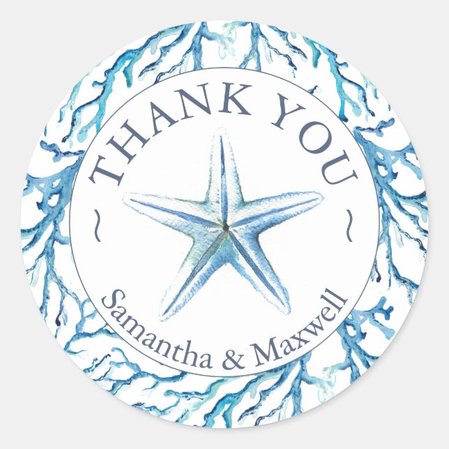 Watercolor Under The Sea Classic Round Sticker (Front)
