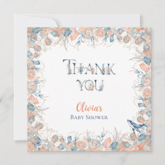 Watercolor Under the Sea Floral Whale Thank You Card