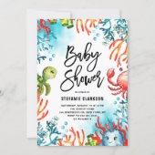 Watercolor Under the Sea Friends Baby Shower Invitation (Front)