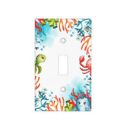 Watercolor Under the Sea Friends Kids Bedroom Light Switch Cover