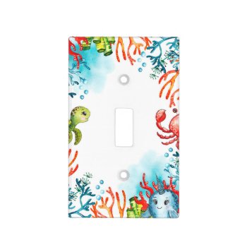 Watercolor Under The Sea Friends Kids Bedroom Light Switch Cover by KeikoPrints at Zazzle
