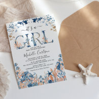 Watercolor Under-the-Sea 'It's a Girl' Baby Shower Invitation