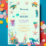Watercolor Under the Sea kids birthday Invitation<br><div class="desc">Watercolor under the sea birthday invitation for kids at any age. editable.</div>