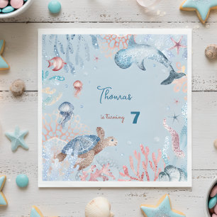 Watercolor Under the Sea kids birthday Napkins