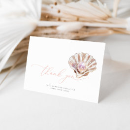 Watercolor Under The Sea Little Pearl Baby Shower Thank You Card